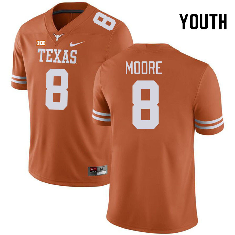 Youth #8 Trey Moore Texas Longhorns College Football Jerseys Stitched-Orange